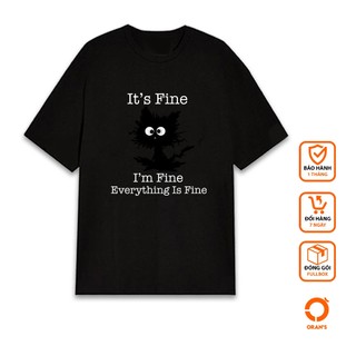Áo đôi thun Orans hình mèo I'm Fine chất cotton 4C fullbox - Orans basic