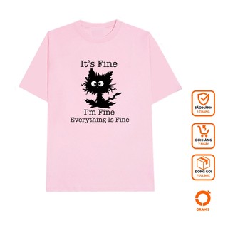 Áo đôi thun Orans hình mèo I'm Fine chất cotton 4C fullbox - Orans basic