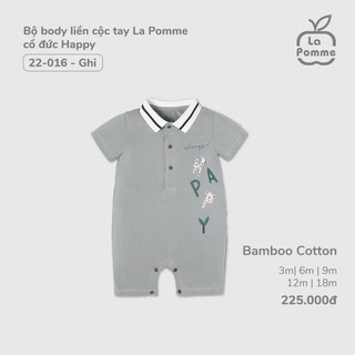 Body cộc Lapome cổ đức Happy màu ghi 6M-24M
