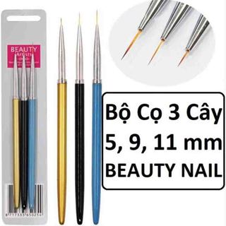 Set cọ vẽ nét xanh cọ vẽ móng (SET 3 cây)