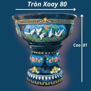 Khuôn đúc chậu cảnh Tròn Xoay 80, Chất liệu nhựa ABS cao cấp, Dùng làm chậu cây cảnh xi mănnng