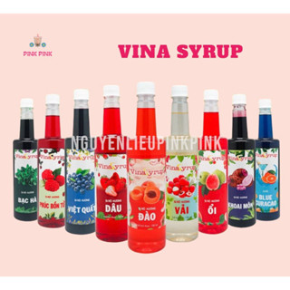  Siro VinaSyrup Chai 750ml - Làm Trà Trái Cây Đủ Các Mùi Vị Dâu Đào Măng Cụt Kiwi Mãng Cầu Nho,Việt Quất 