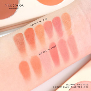 Phấn má Nee Cara Leopard 6 color Blush Palette