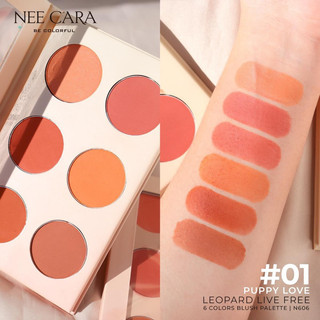 Phấn má Nee Cara Leopard 6 color Blush Palette