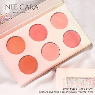Phấn má Nee Cara Leopard 6 color Blush Palette