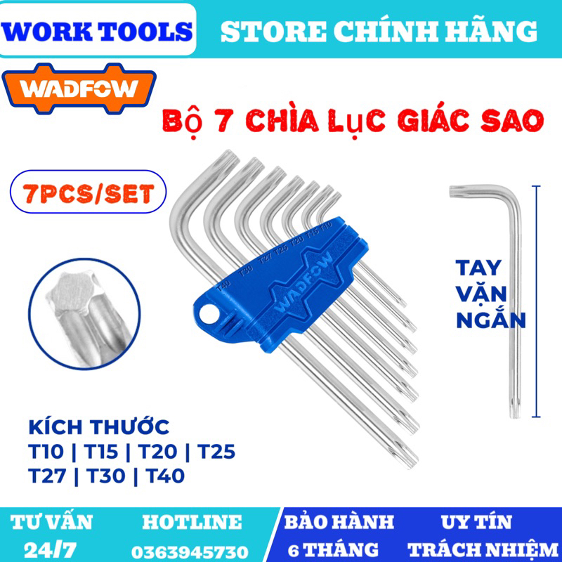ĐỒ NGHỀ WADFOW Bộ 7 chìa lục giác sao T10- T40 WHK3671