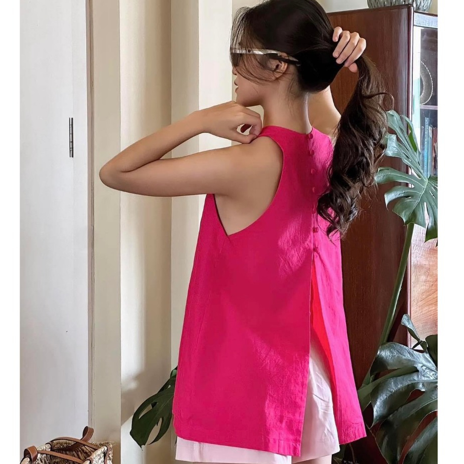 Áo Yếm JIJI TOP Chất Linen Xẻ Lưng Quyến Rũ Freesize - ANN CLOTHING