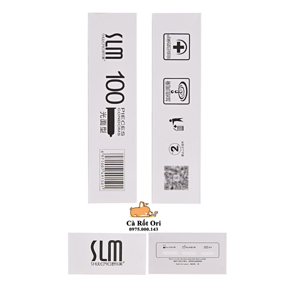 Bao cao su thiên nhiên_Hộp 100 chiếc_Size 49±2mm (đường kính)_Bôi trơn gốc nước