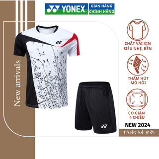 Quần áo cầu lông nam nữ Yonex, Lining, Victor, bộ quần áo thể thao cao cấp vải thun lạnh, nhẹ, mát bền mã L004