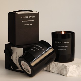 Nến Thơm Cao Cấp SCENTED CANDLE Dùng Làm Quà Tặng Hộp Màu Đen Thanh Lịch