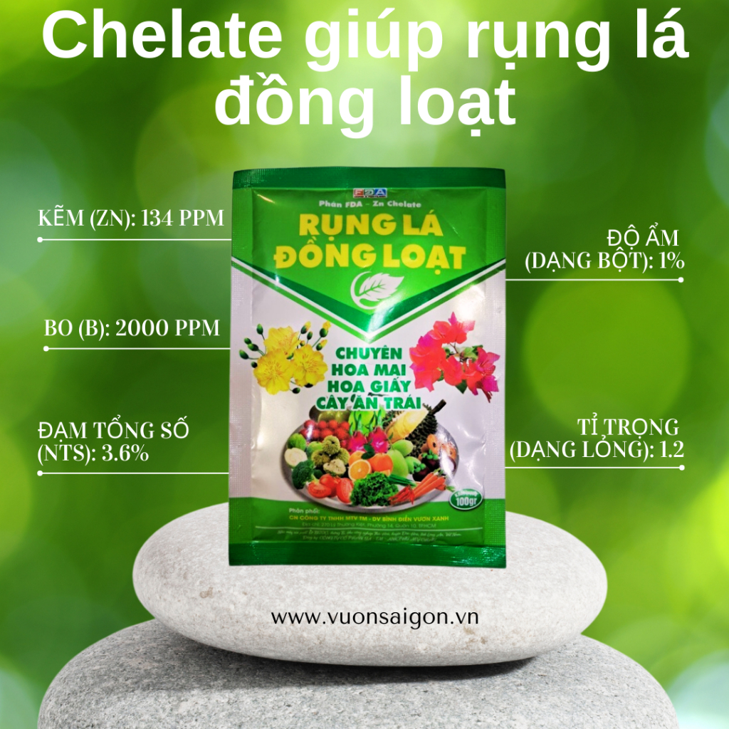 Chelate giúp rụng lá đồng loạt – Chuyên Hoa Mai, Hoa Giấy, cây ăn trái