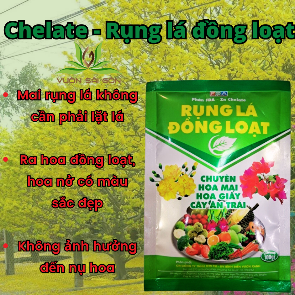 Chelate giúp rụng lá đồng loạt – Chuyên Hoa Mai, Hoa Giấy, cây ăn trái