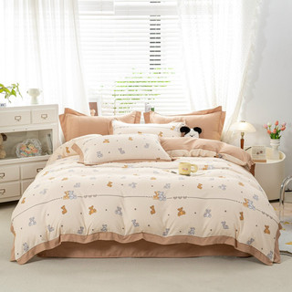 Bộ chăn ga gối cotton đũi phiên bản chăn lồng ruột cao cấp, set 4 món ga gối đũi mềm mịn mát