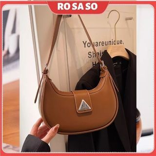 Túi xách nữ đeo chéo đeo vai kẹp nách để vừa điện thoại khóa tam giác đẹp đi làm đi chơi ROSASO TX124