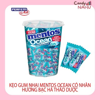 Kẹo gum nhai Mentos Ocean có nhân Hương Bạc hà Thảo dược