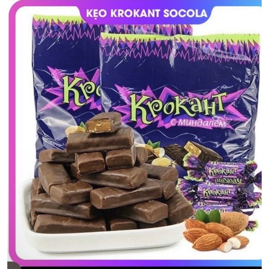 Túi 500G Kẹo Tím Nga Socola Hạnh Nhân Kpokaht Chính Hãng Siêu Ngon Đồ Ăn Vặt Kẹo Màu Tím Kiểu Nga Nổi Tiếng Trên Mạng