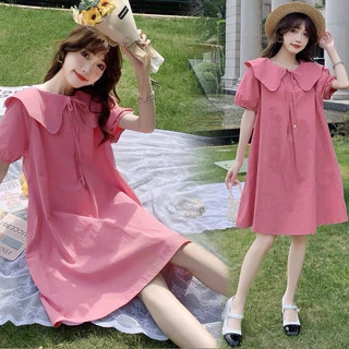 Váy babydoll tay bồng chất đũi - Đầm babydoll dáng ngắn freesize dạo phố xinh xắn hai màu thời trang