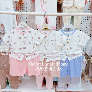 [Avaler]-Bộ cộc tay sơ sinh khuy giữa sợi tre mềm mát (Newborn, 6-9M)