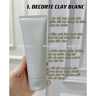Sữa rửa mặt đất sét Decorte Clay Blanc Herbal Concentrare 170g