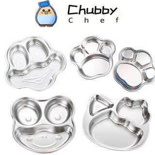 Khay cơm inox dành cho em bé hình thú  Chubby Chef- Hàng chính hãng inox cao cấp an toàn cho bé (4 mẫu)