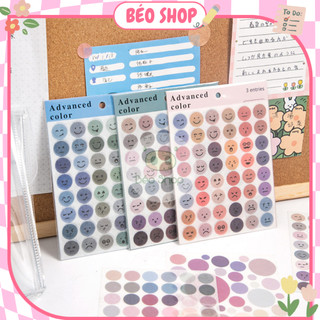 Set 3 tấm sticker mặt cười Pkbeoshop nhãn dán hình icon cảm xúc nhiều mau dễ thương ST5