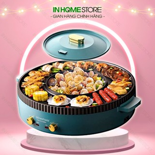 Bếp Lẩu Nướng NINESHIELD Không Khói 2 Trong 1 KB - 518 Công Suất 1350W Hàng Chính Hãng