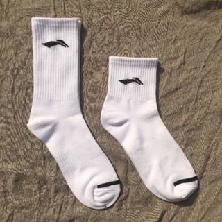 Tất Vớ LINNING Trắng  Thể Thao Nam Nữ Cổ Cao ,Cổ Trung Thời Trang Unisex Style Hàn Quốc.