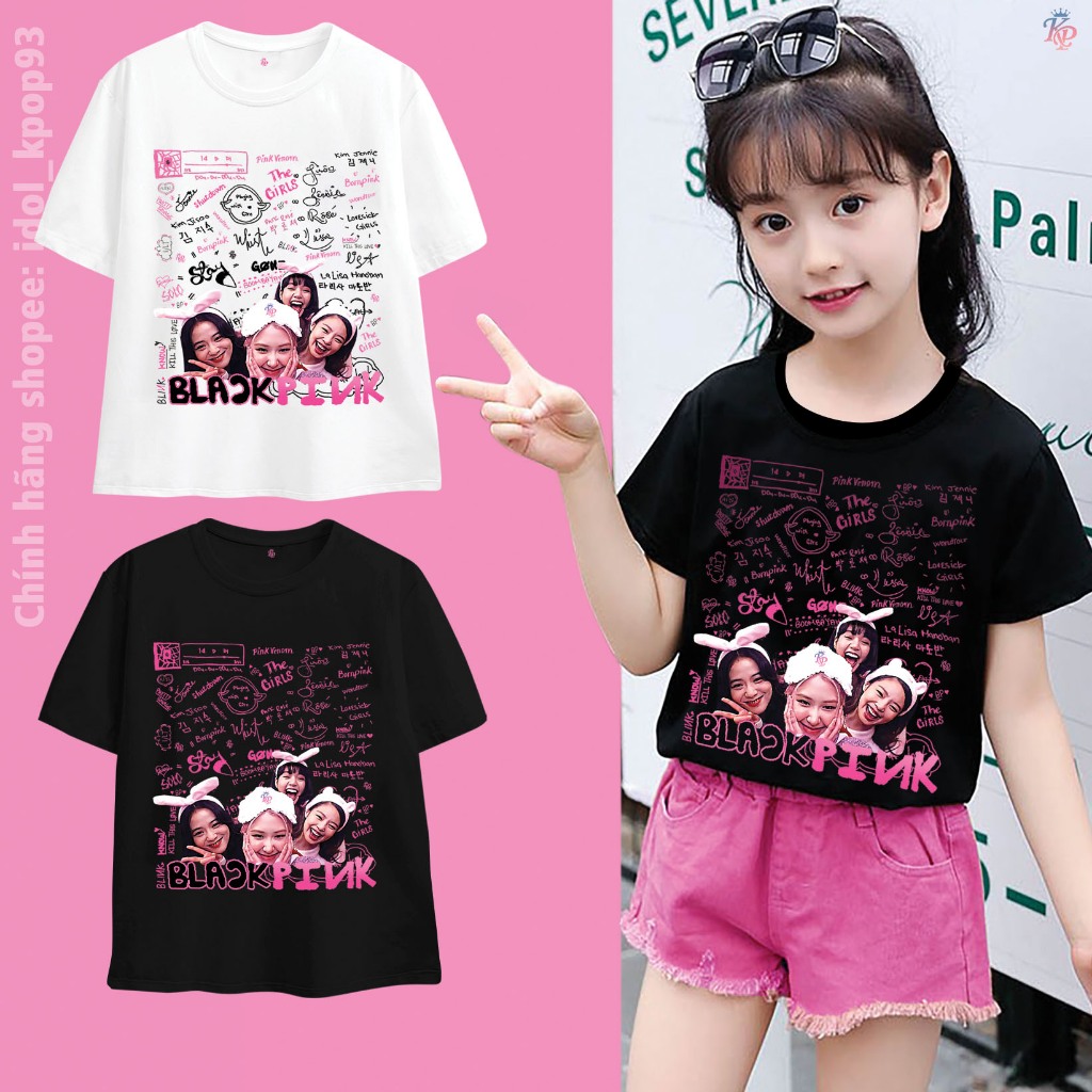 Áo thun cao cấp trẻ em BORNPINK WOLD TOUR HANOI, BlackpinkVietNam, PinkVeNom, Mũ, khẩu trang