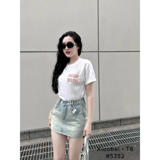 Chân váy jeans đính đá dáng ngắn 📸