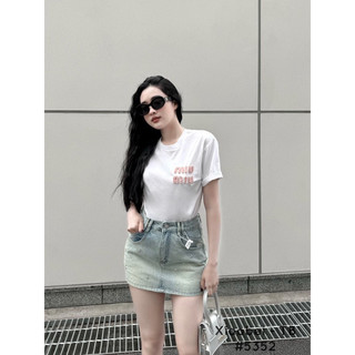 Chân váy jeans đính đá dáng ngắn 📸