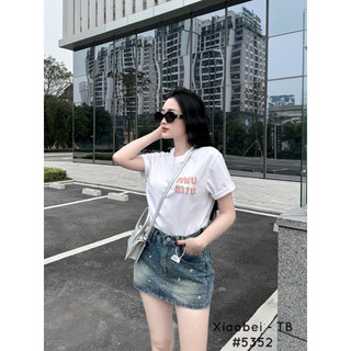 Chân váy jeans đính đá dáng ngắn 📸