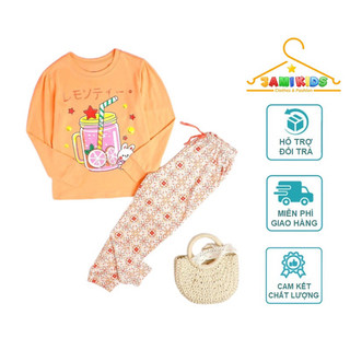 Bộ đồ dài tay bé gái JAMIKIDS size đại chất thun cotton xuất dư mềm mát 201