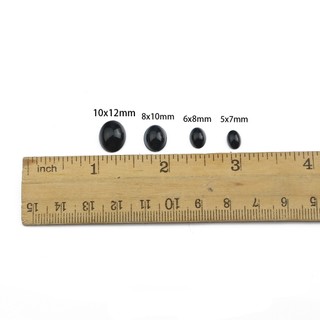 Mắt Thú Dán Oval Màu Đen Nhiều Size