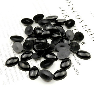 Mắt Thú Dán Oval Màu Đen Nhiều Size