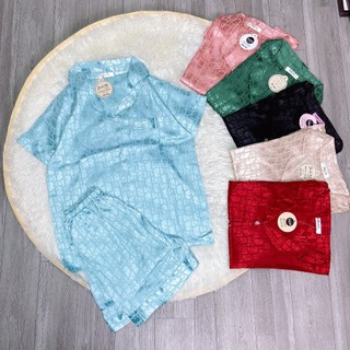 Bộ pyjama, bộ đồ mặc ở nhà (cộc-cộc) chất lụa gấm mềm mịn siêu mát