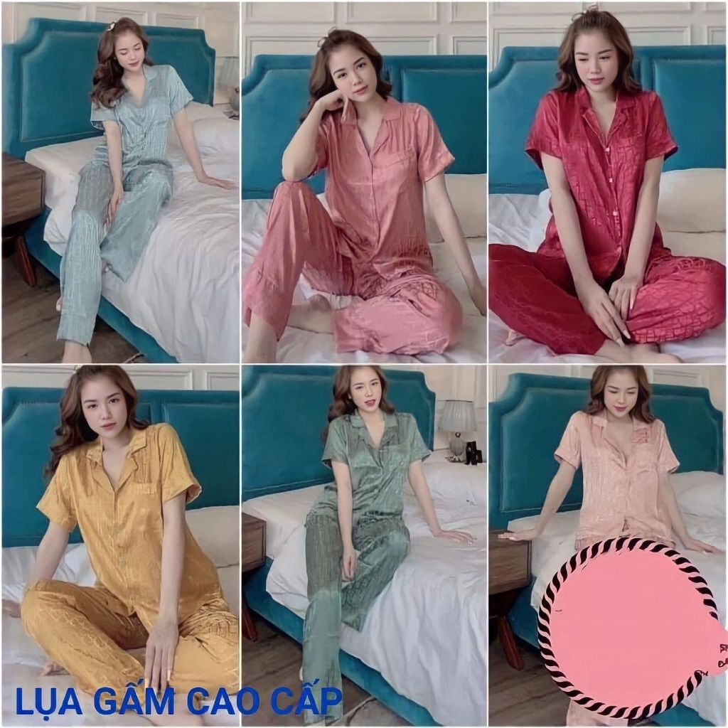 Bộ pyjama, bộ đồ mặc ở nhà (cộc-dài) chất lụa gấm mềm mịn siêu mát