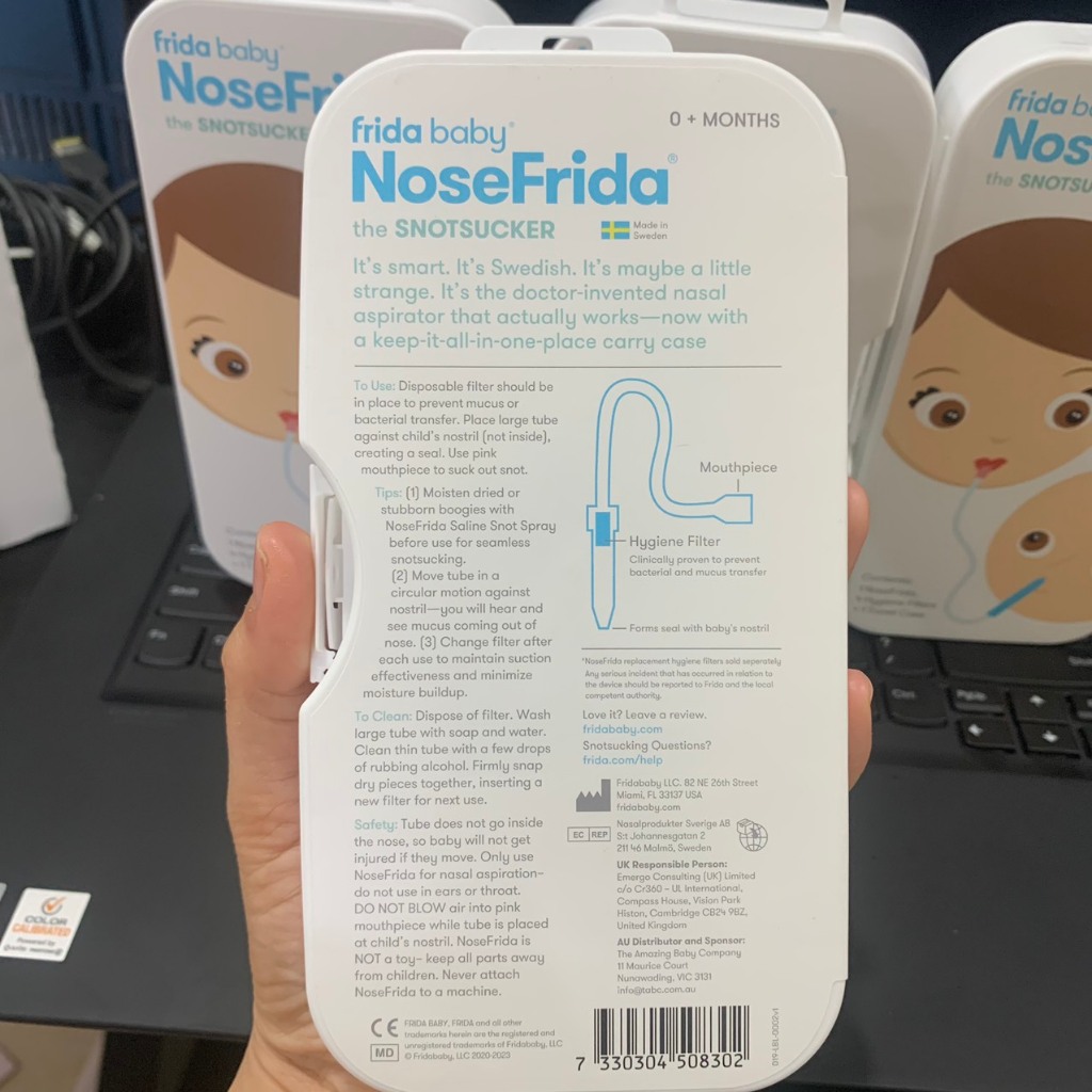 Dụng Cụ Hút Mũi, Hút Mũi Thụy Điển Nosefrida An Toàn Cho Bé Từ Sơ Sinh, Hàng chuẩn, Hút mũi NoseFrida