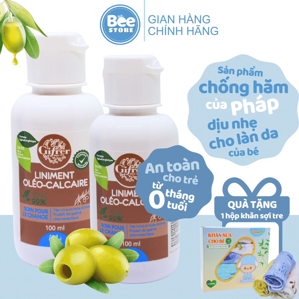 Kem chống hăm cho bé Gifrer Pháp, kem bôi hăm tã, rôm sảy an toàn cho trẻ sơ sinh, trẻ nhỏ -100ml-BeeStore
