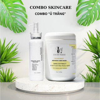 [Combo Ủ Trắng] Bộ Đôi Tinh Chất Peel Dưỡng 250ml Và Kem Body Men 1000g Lycos White