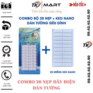 Combo 20 nẹp dây điện dán tường, cố định dây điện - siêu dính, tiện dụng