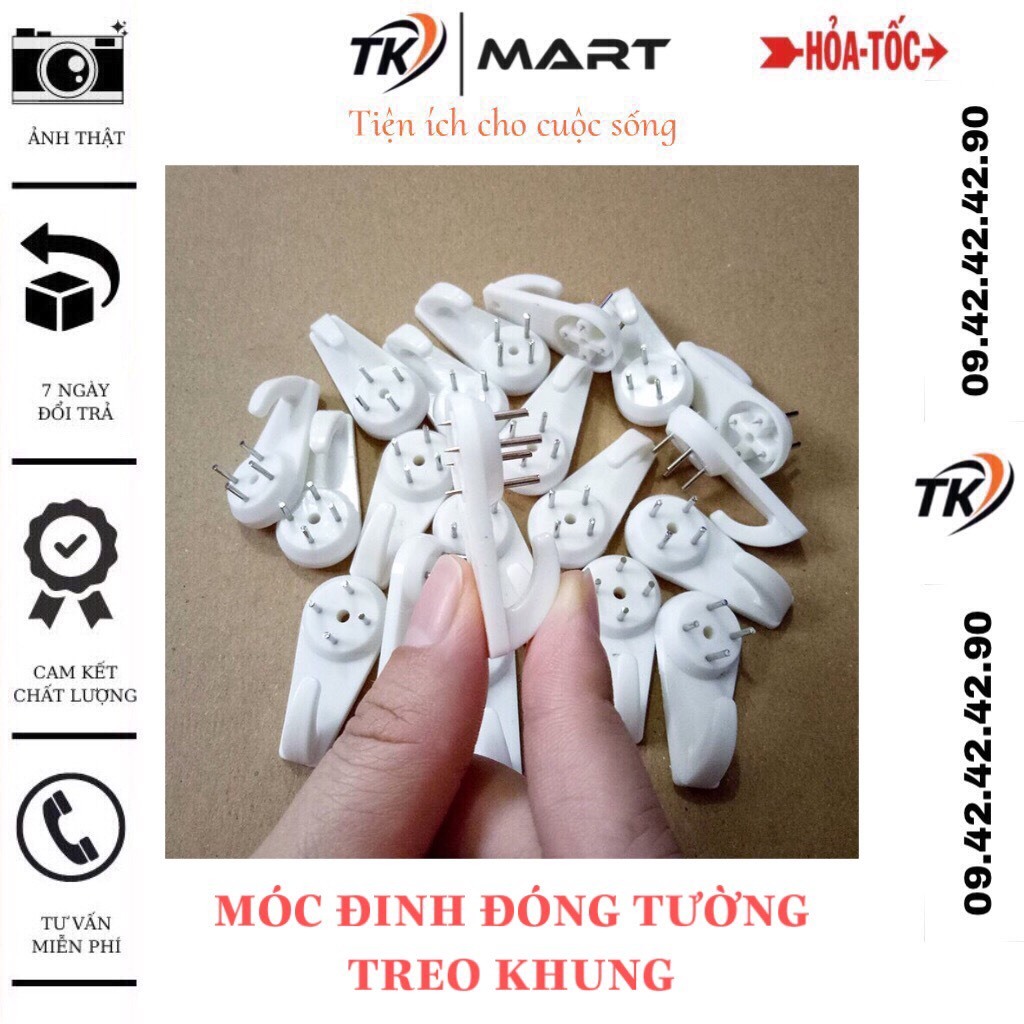 Móc đinh đóng tường treo khung tranh, đồ vật - chịu lực tốt