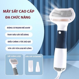 Máy sấy lông chó mèo đa năng 3 in 1 công suất 600w sấy khô lông thú cưng kiêm lược chải lông chó, mèo mát-xa ngaupet