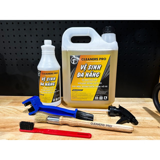 COMBO 2 can VỆ SINH XE (can 5L) siêu tiết kiệm. Rửa ố vàng, lốc máy, đầu bò, rỉ sét, dầu mỡ, nhông sên dĩa…kèm dụng cụ