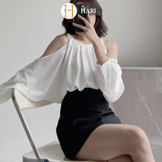 Áo kiểu hở vai cổ tròn dáng rộng thời trang 2959 P0K22