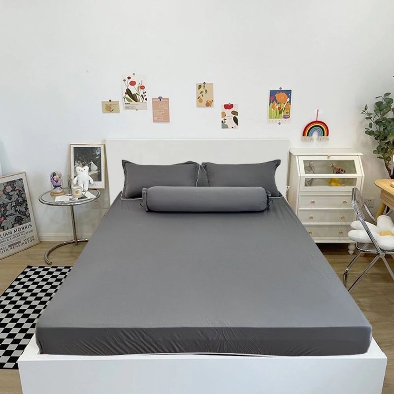 Bộ Ga giường thun lạnh 4 món bọc được nện 20 cm đầy đủ kích cỡ được chọn màu hàng loại 1 phong cách Hàn Quốc