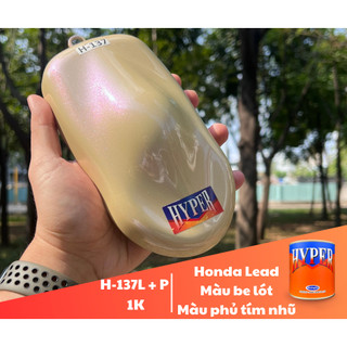 Sơn xe máy HYPER Honda SH Mode - Lead 1K (Màu vàng kem - Phủ pha lê tím) (Code: H-137) - 1Lít