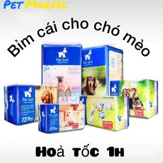 Tả cho chó, Bỉm chó, Bỉm vệ sinh chăm sóc thú cưng cho Chó Cái Pet Soft 1 bịch 12 chiếc