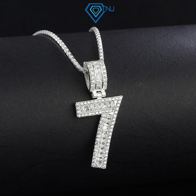 Dây chuyền nam bạc số 7 đính đá sang trọng DCA0089 - Trang Sức TNJ