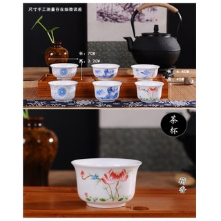 Chén Sứ Cảnh Đức Dùng Thưởng Trà Dung Tích 50 ml