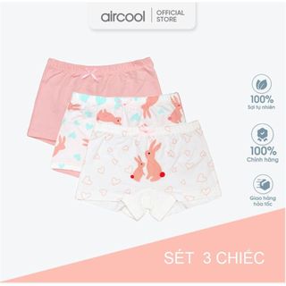 Quần chip bé gái dạng đùi AIRCOOL cotton thoáng mát hình thỏ đáng yêu cho bé - Set 3